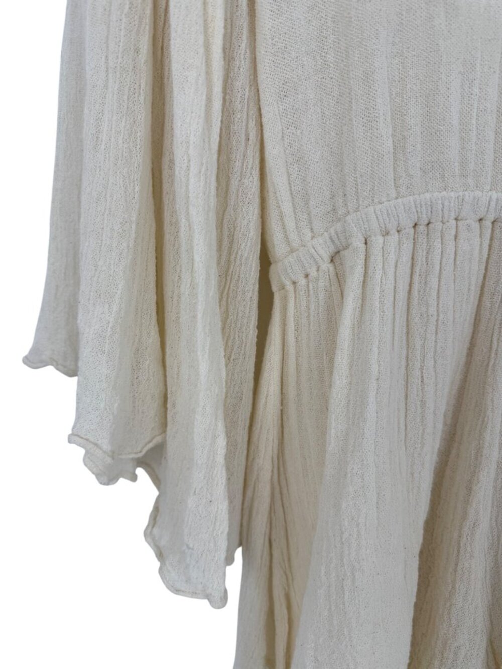 Free People Bell Sleeve Cream Romper Playsuit S| Boho Coastal Cowgirl Whimsigoth - Picture 14 of 16